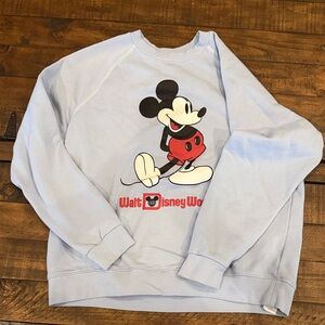 Disney Light Blue Crewneck with Mickey Mouse